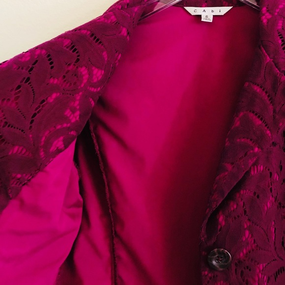 CABI Plumberry Lace Frolic Jacket Size 6 - Picture 10 of 10